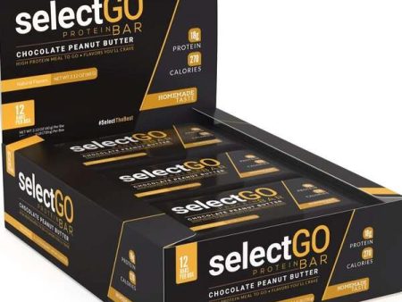 PEScience SelectGo Protein Bar, Chocolate Peanut Butter - 12 x 60g Supply