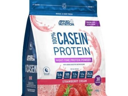 Applied Nutrition 100% Casein Protein, Strawberry Cream - 900 grams Supply