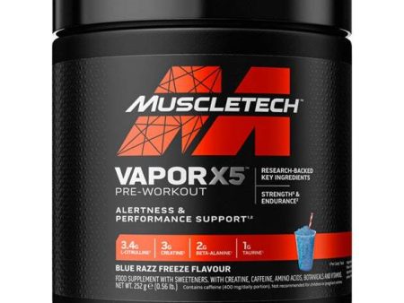 MuscleTech Vapor X5 Pre-Workout, Blue Razz Freeze - 252 grams Fashion