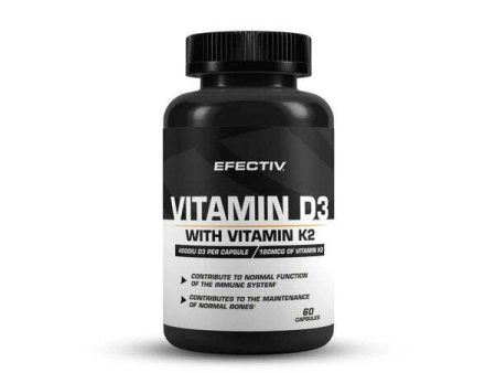 Efectiv Nutrition Vitamin D3 with Vitamin K2 - 60 caps For Cheap