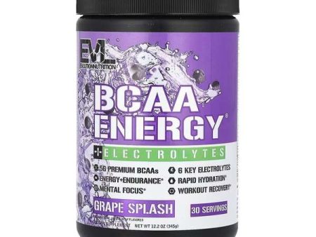 EVLution Nutrition BCAA Energy + Electrolytes, Grape Splash - 345 grams Fashion