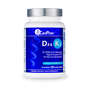 Canprev - d3 + k2(organic coconut oil) 120 softgels For Cheap