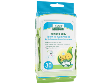 Aleva - bamboo baby tooth n gum wipes - 30 wipes Online